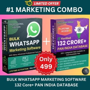  Bulk Whatsapp Marketing Software & 132+ Crore Pan India Data Base 